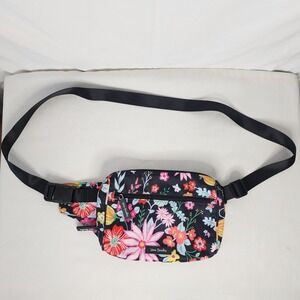 Vera Bradley Floral Belt Bag Fanny Pack Black Multi Color Adjustable Strap